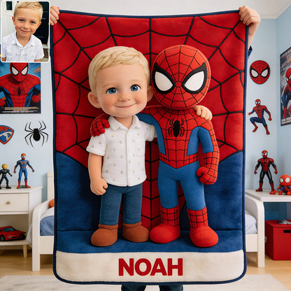 Custom Any Photo, Any Character - Personalized Spider Blanket