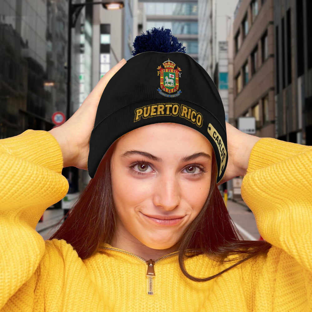 Proud Puerto Rico - Personalized Expats Beanie Hat