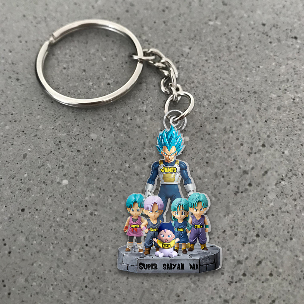 Brave Dad - Personalized Seven Balls Custom Shaped Keychain