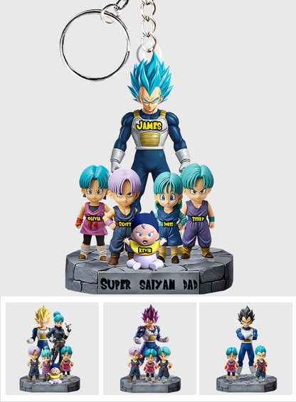 Brave Dad - Personalized Seven Balls Custom Shaped Keychain