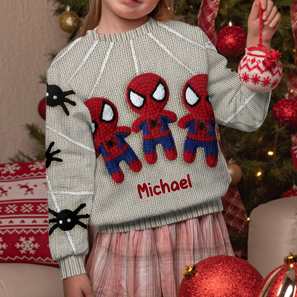 Spider Hero - Personalized Superhero Ugly Sweater