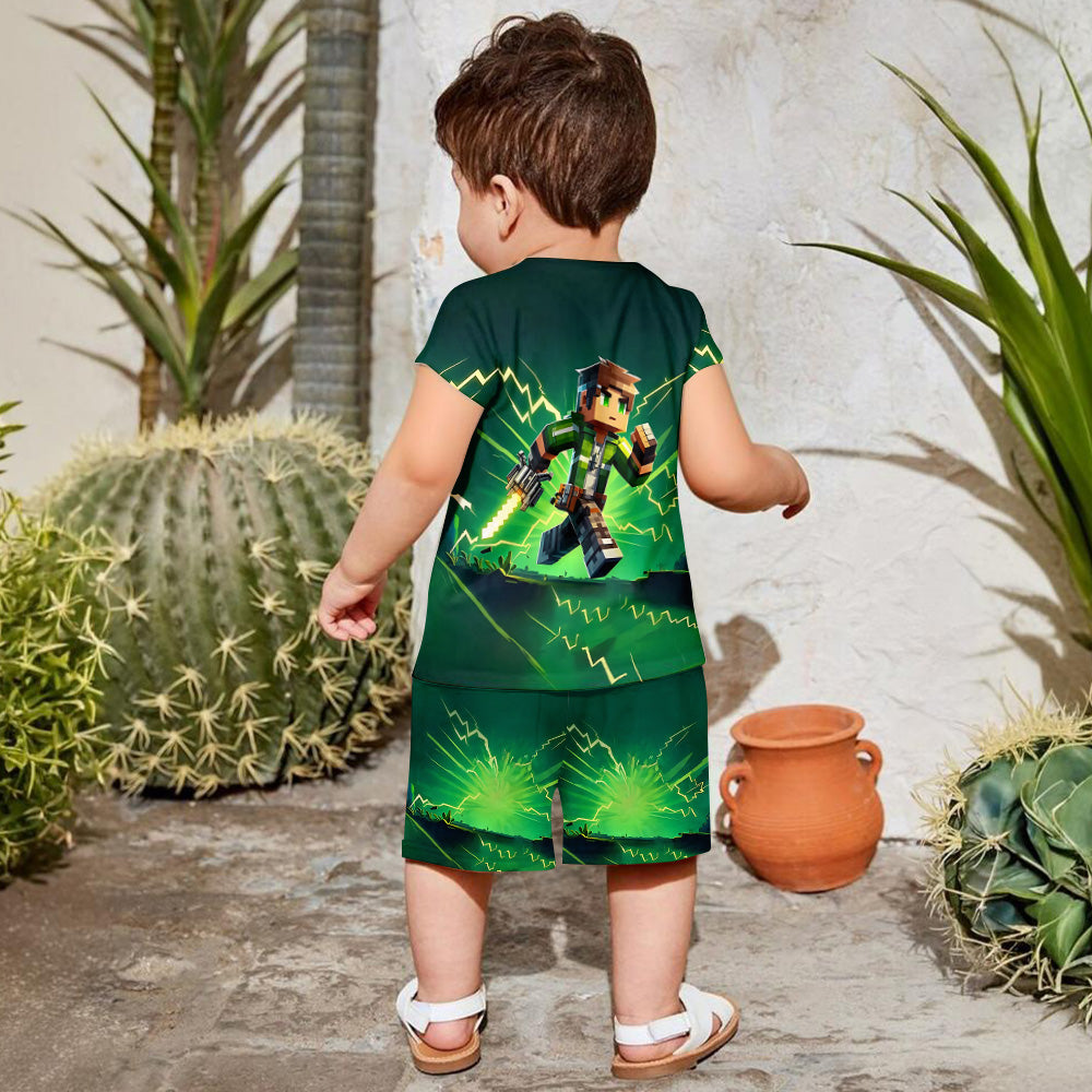 Gift For Block World Loving Kid - Personalized Block World Kid T-shirt & Shorts
