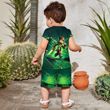 Gift For Block World Loving Kid - Personalized Block World Kid T-shirt & Shorts