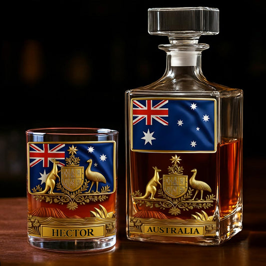 Proud Aussie Spirit - Personalized Expats Whiskey Decanter Set