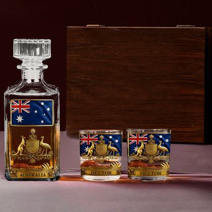 Proud Aussie Spirit - Personalized Expats Whiskey Decanter Set