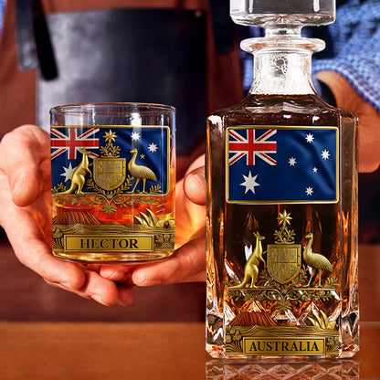 Proud Aussie Spirit - Personalized Expats Whiskey Decanter Set