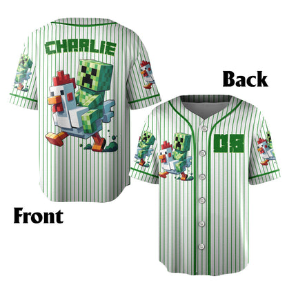 Chicken Jockey - Personalized Block World Kid Jersey Shirt & Shorts
