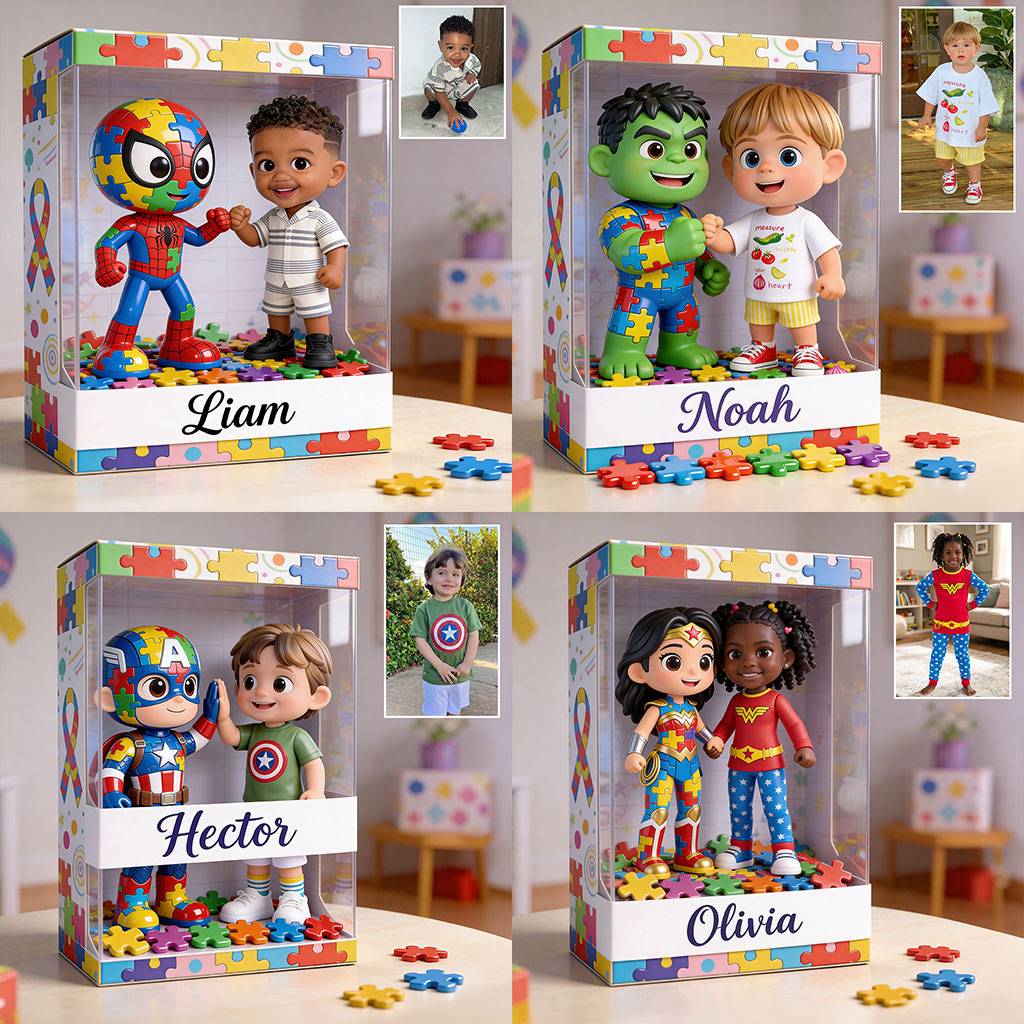 Autism Superhero - Personalized Autism Awareness Custom Shaped Acrylic Plaque