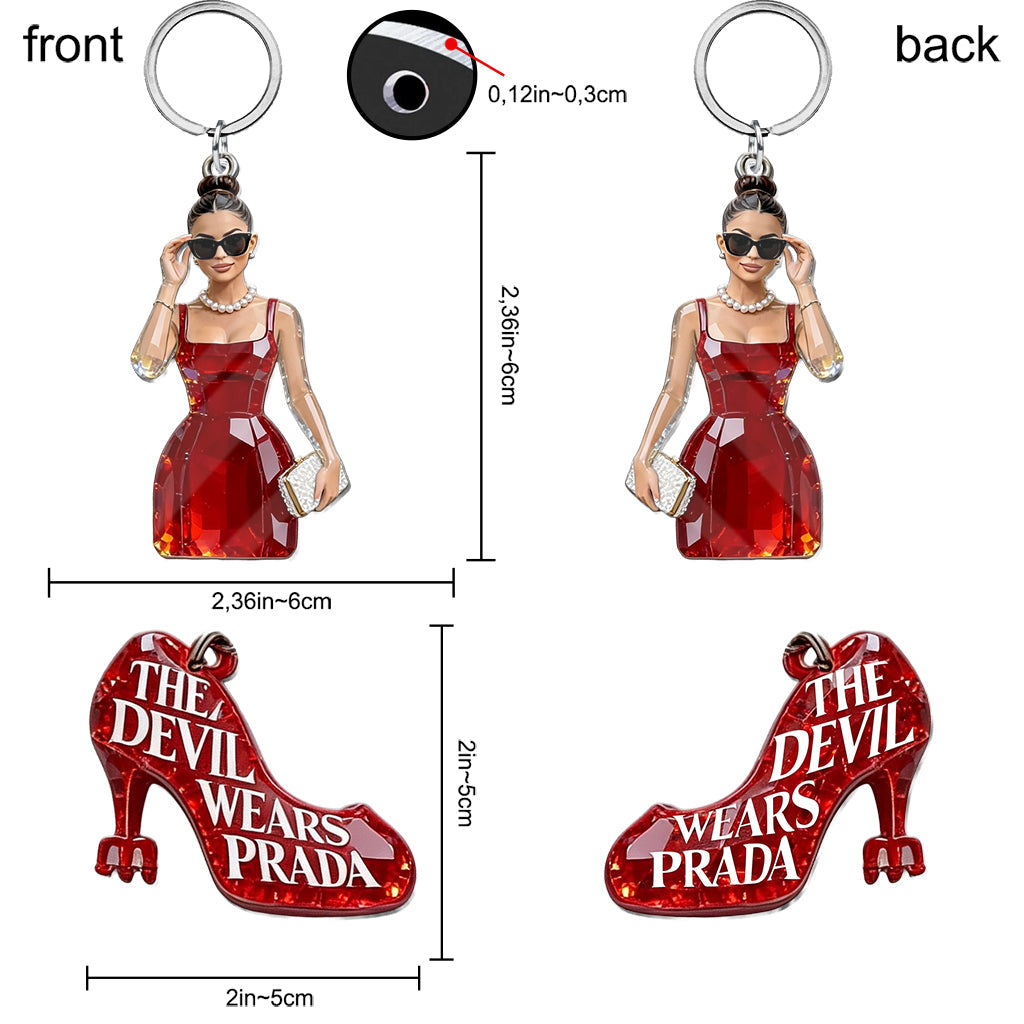 Red Fashion Devil - Personalized Premium Keychain With Charms