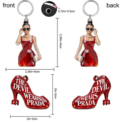 Red Fashion Devil - Personalized Premium Keychain With Charms