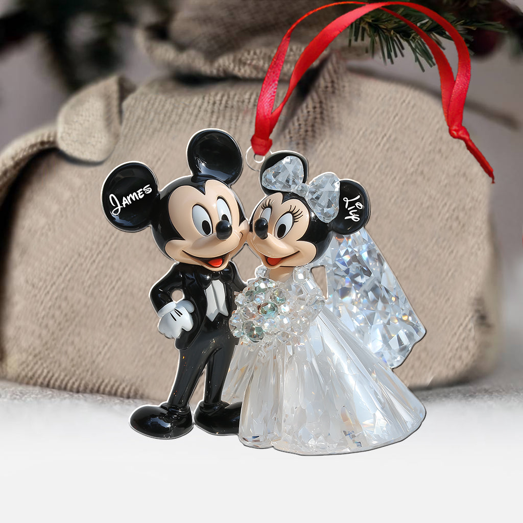 Cute Mouse Wedding Couple - Personalized Mouse Ornament