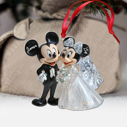 Cute Mouse Wedding Couple - Personalized Mouse Ornament