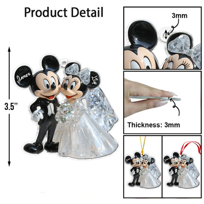 Cute Mouse Wedding Couple - Personalized Mouse Ornament