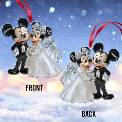 Cute Mouse Wedding Couple - Personalized Mouse Ornament