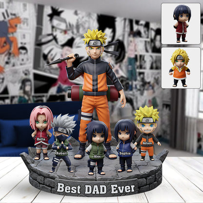 Best Dad Ever - Personalized Ninja Village Custom Shaped Acrylic Plaque