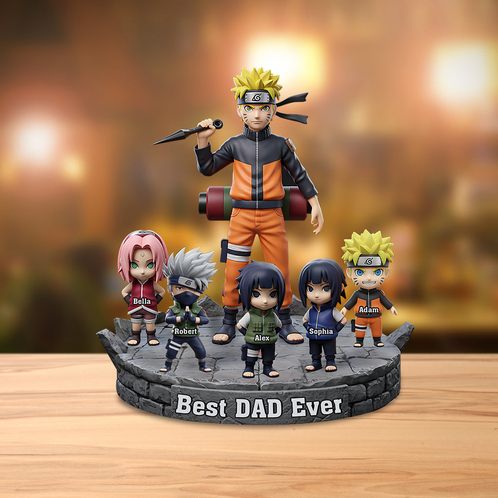 Best Dad Ever - Personalized Ninja Village Custom Shaped Acrylic Plaque