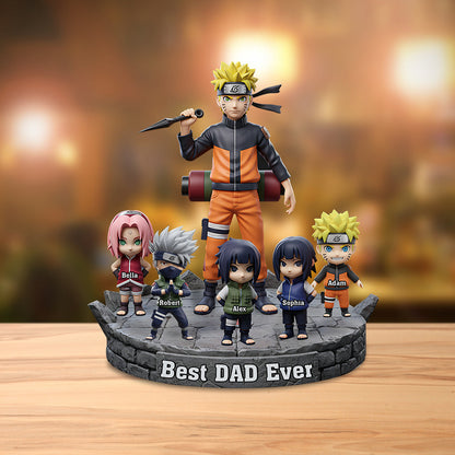 Best Dad Ever - Personalized Ninja Village Custom Shaped Acrylic Plaque