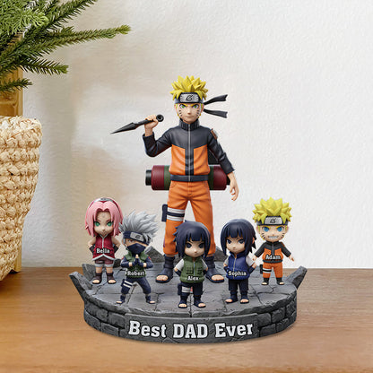 Best Dad Ever - Personalized Ninja Village Custom Shaped Acrylic Plaque