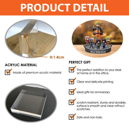 Best Dad Ever - Personalized Ninja Village Custom Shaped Acrylic Plaque