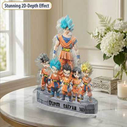 Best Dad Ever - Personalized Seven Balls Custom Shaped Acrylic Plaque