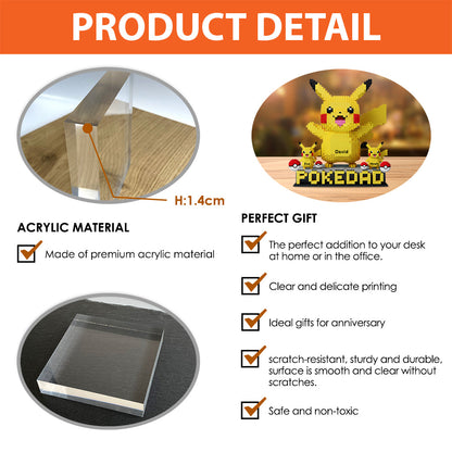 Pokedad - Personalized Monster Trainer Custom Shaped Acrylic Plaque