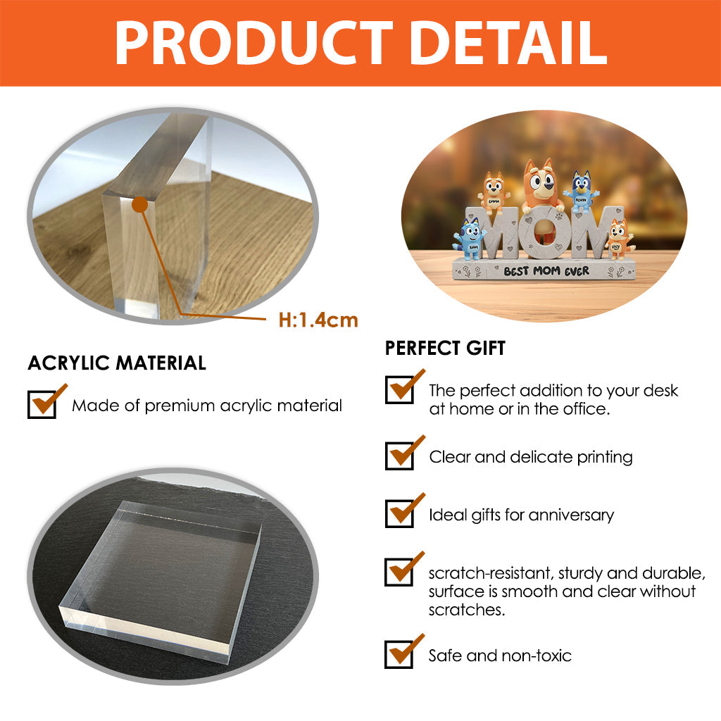 We Love You Mom - Personalized Mother Custom Shaped Acrylic Plaque