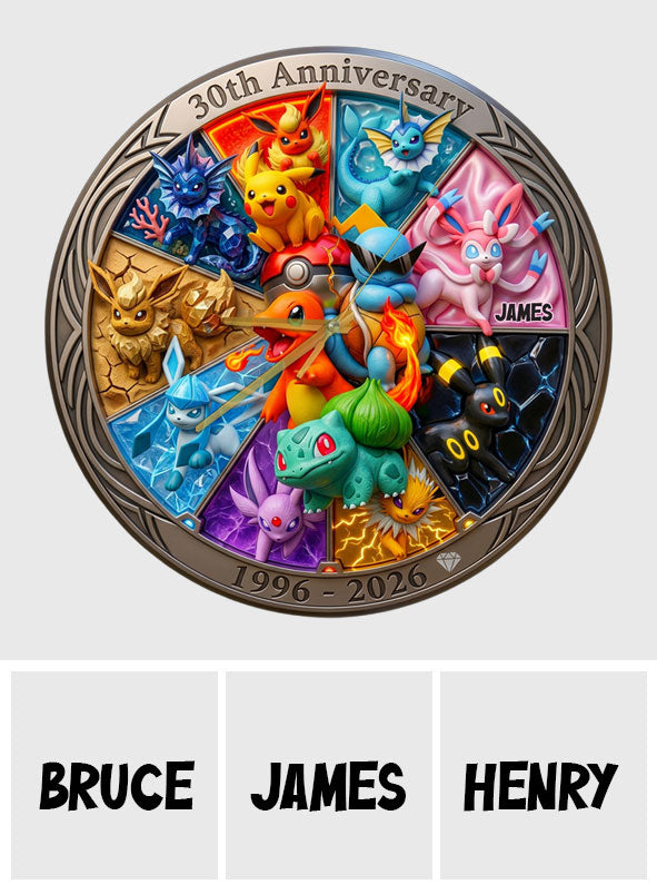 30th Anniversary - Personalized Monster Trainer Wall Clock