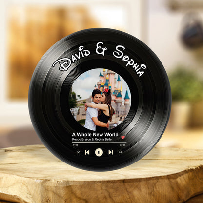 Vinyl Record with Photo - Personalized Couple Custom Shaped Acrylic Plaque