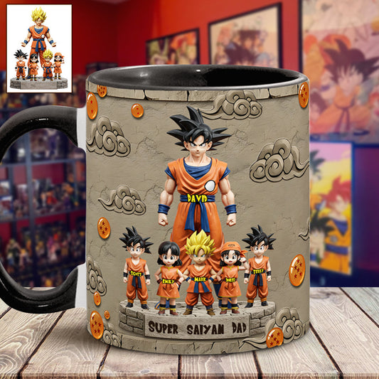 Strong Papa - Personalized Seven Balls Accent Mug