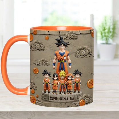 Strong Papa - Personalized Seven Balls Accent Mug