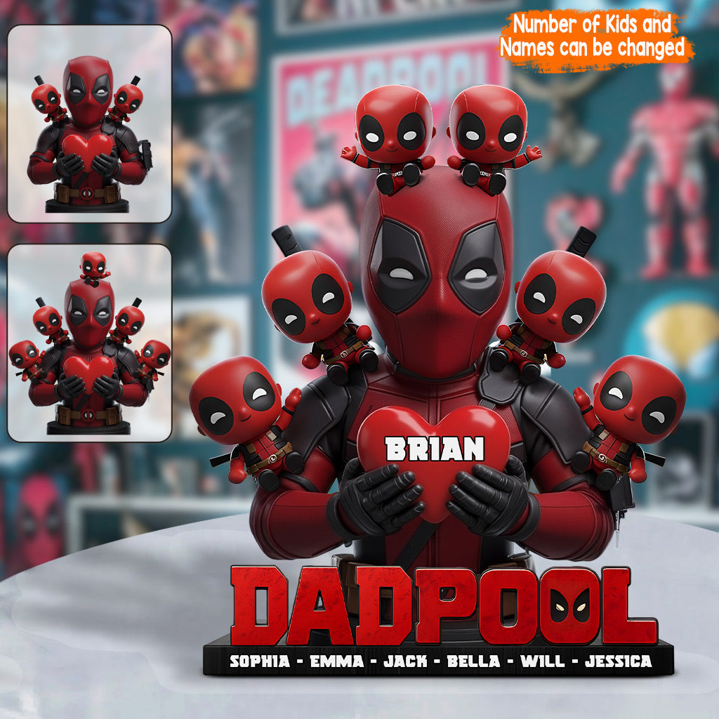 Dad and Kids - The name's Pool - Personalized The Psychopath Custom Shaped Acrylic Plaque