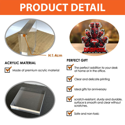 Dad and Kids - The name's Pool - Personalized The Psychopath Custom Shaped Acrylic Plaque