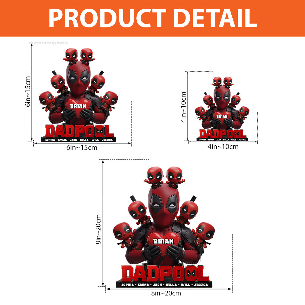 Dad and Kids - The name's Pool - Personalized The Psychopath Custom Shaped Acrylic Plaque