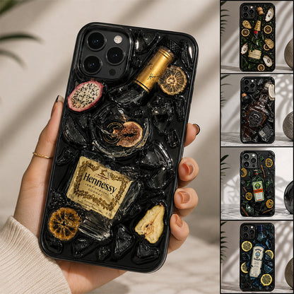 Exploding Liquor Bottle Art - Personalized Alcoholic beverage Full Print Phone Case