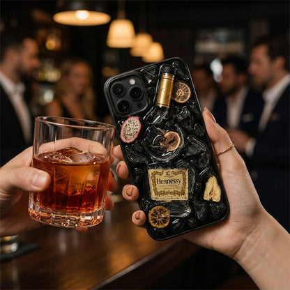 Exploding Liquor Bottle Art - Personalized Alcoholic beverage Full Print Phone Case