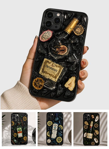 Exploding Liquor Bottle Art - Personalized Alcoholic beverage Full Print Phone Case