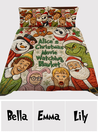Christmas Movie Watching Blanket - Personalized Bedding Set