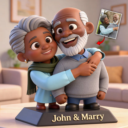 Old Couple Gift - Personalized Couple Custom Shaped Acrylic Plaque