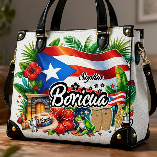 Boricua - Personalized Expats Leather Handbag