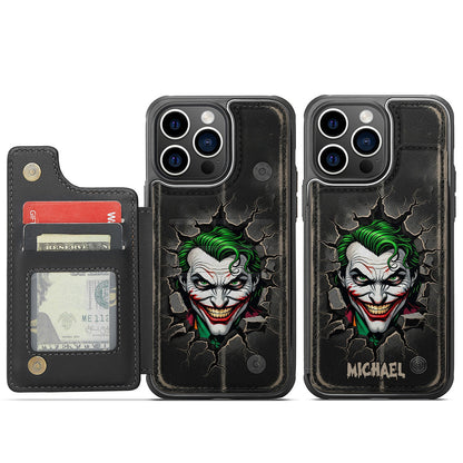 The Mad Love - Personalized Horror Character Fully Printed Wallet Phone Case