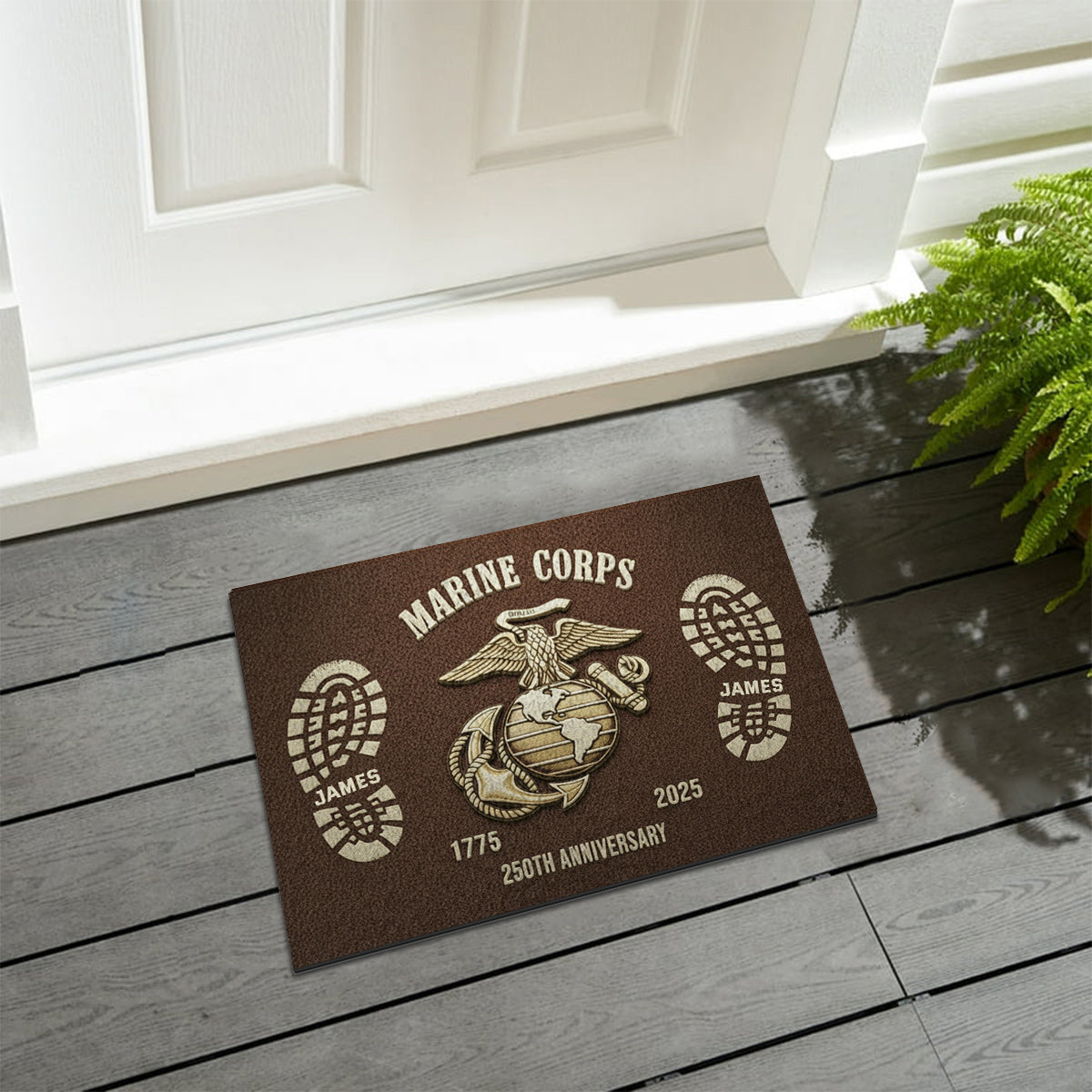 250th Anniversary - Personalized Veteran Non-Slip Tufted Rug