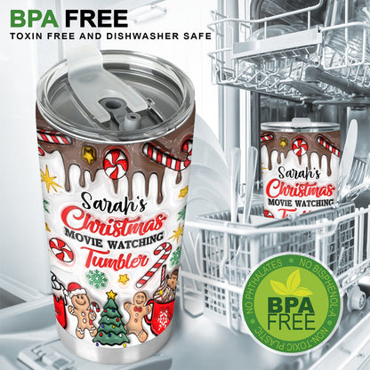 Christmas Movie Watching Tumbler - Personalized Tumbler