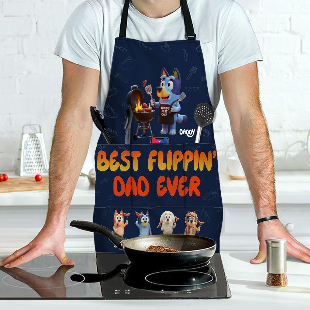 Best Daddy Ever - Personalized Blue Dog Apron
