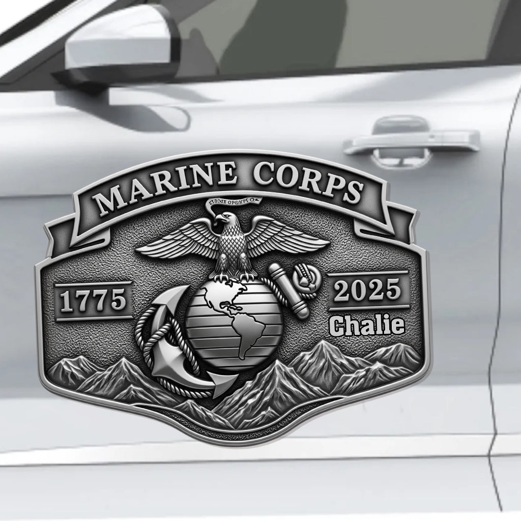 USMC 250th Anniversary - Personalized Veteran Car Magnet