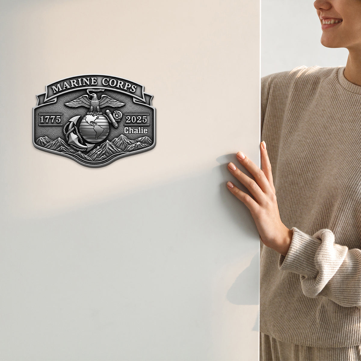 USMC 250th Anniversary - Personalized Veteran Car Magnet