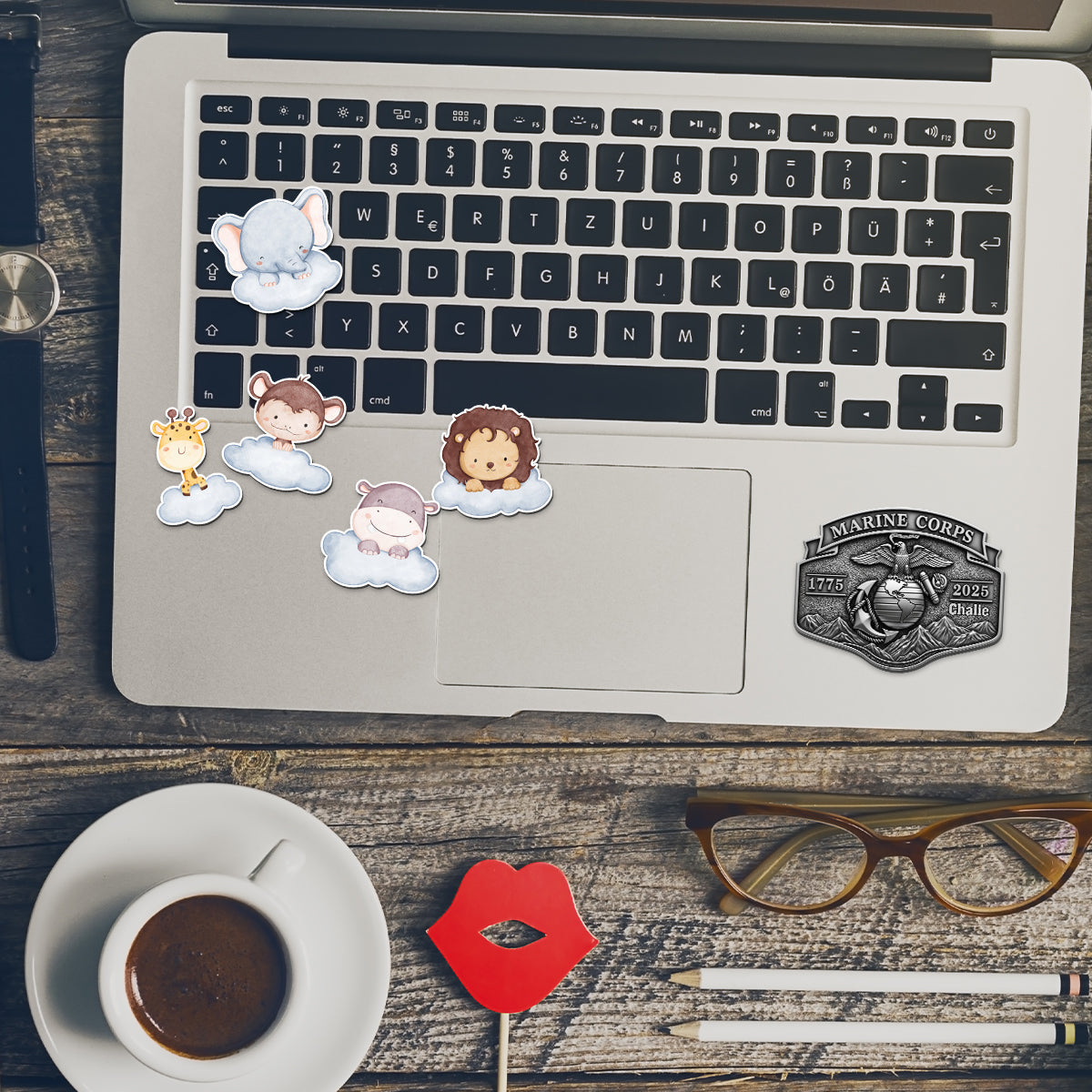 USMC 250th Anniversary - Personalized Veteran Car Magnet