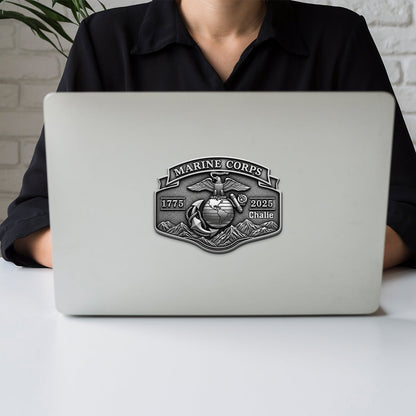 USMC 250th Anniversary - Personalized Veteran Car Magnet