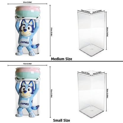 Happy Dog - Personalized Blue Dog Acrylic Pot