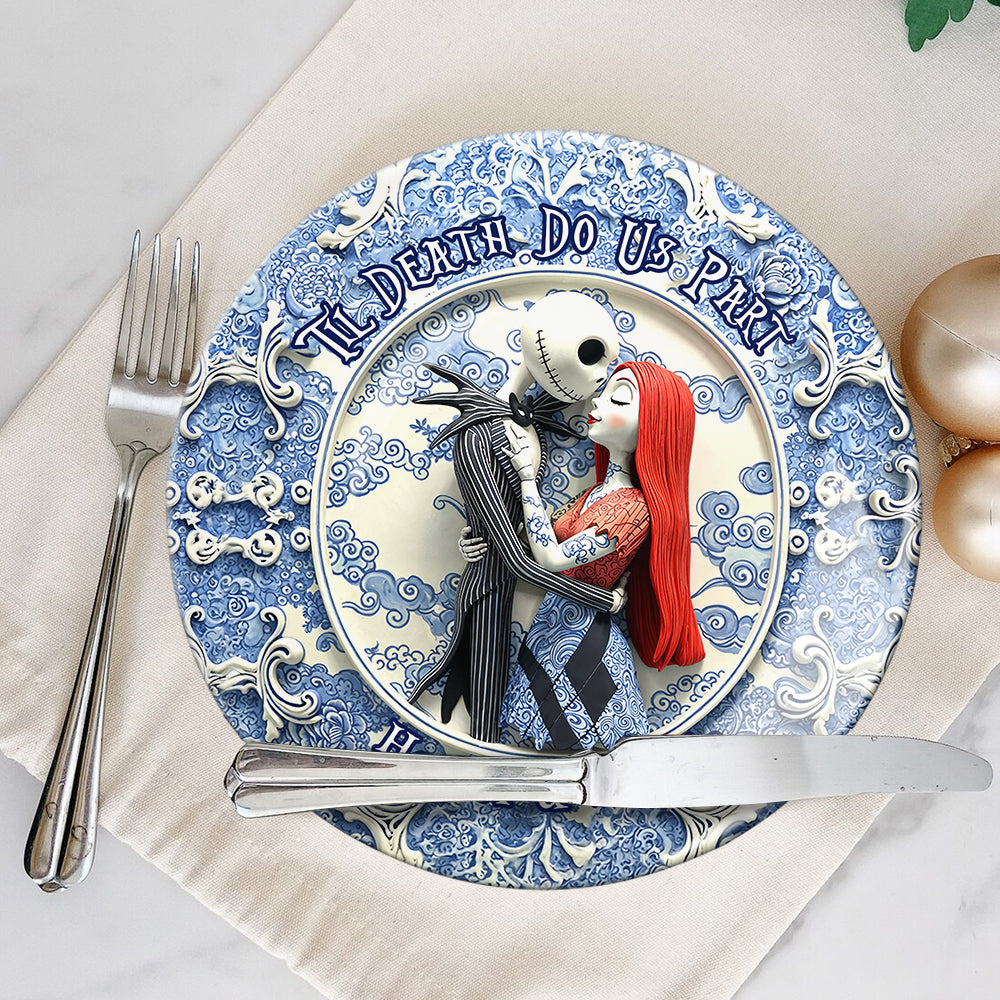 Til Death Do Us Part - Personalized Nightmare Ceramic Round Plate
