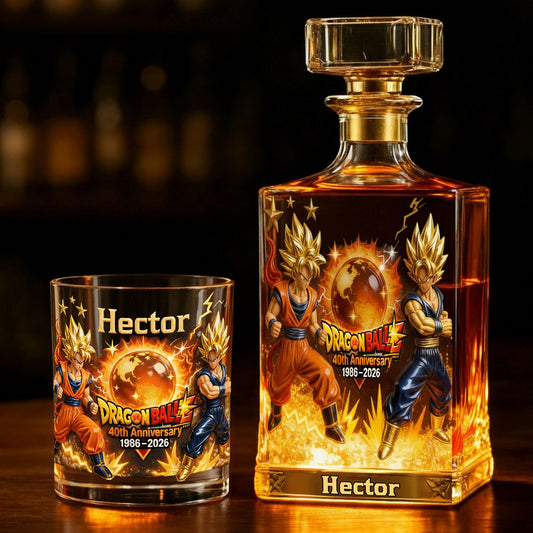 40th Anniversary - Personalized Seven Balls Whiskey Decanter Set